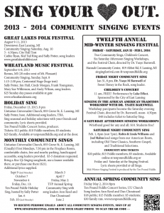 2013- 2014 Singing Events Flyer