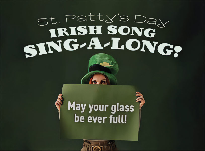 St. Patrick's Day Sing at the Robin: 8 pm